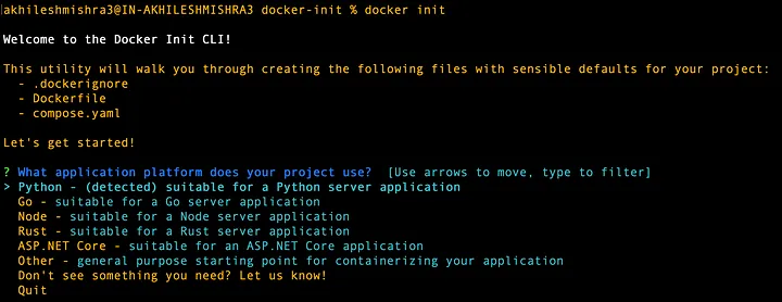 docker init example